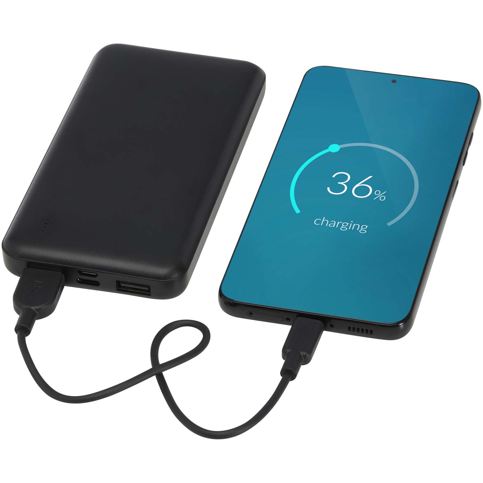 Batterie de secours Intan de 10 000 mAh et 10 W en plastique recyclé