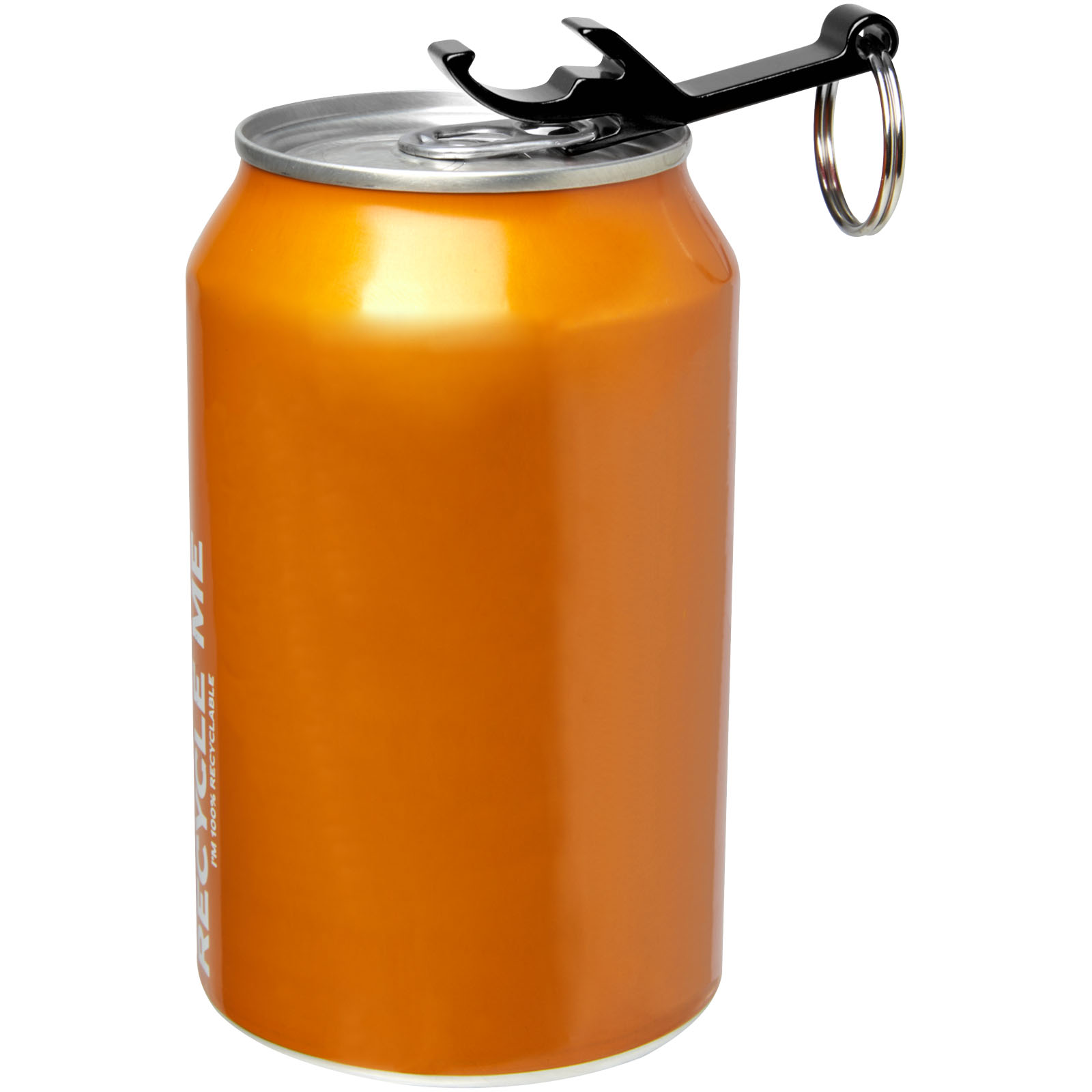 Ouvre-bouteille et canette Tao en aluminium recyclé certifié RCS avec porte-clés