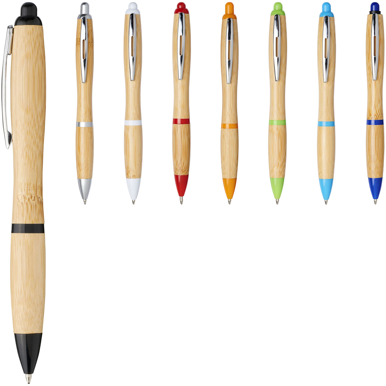 Stylo bille en bambou Nash (encre bleue)