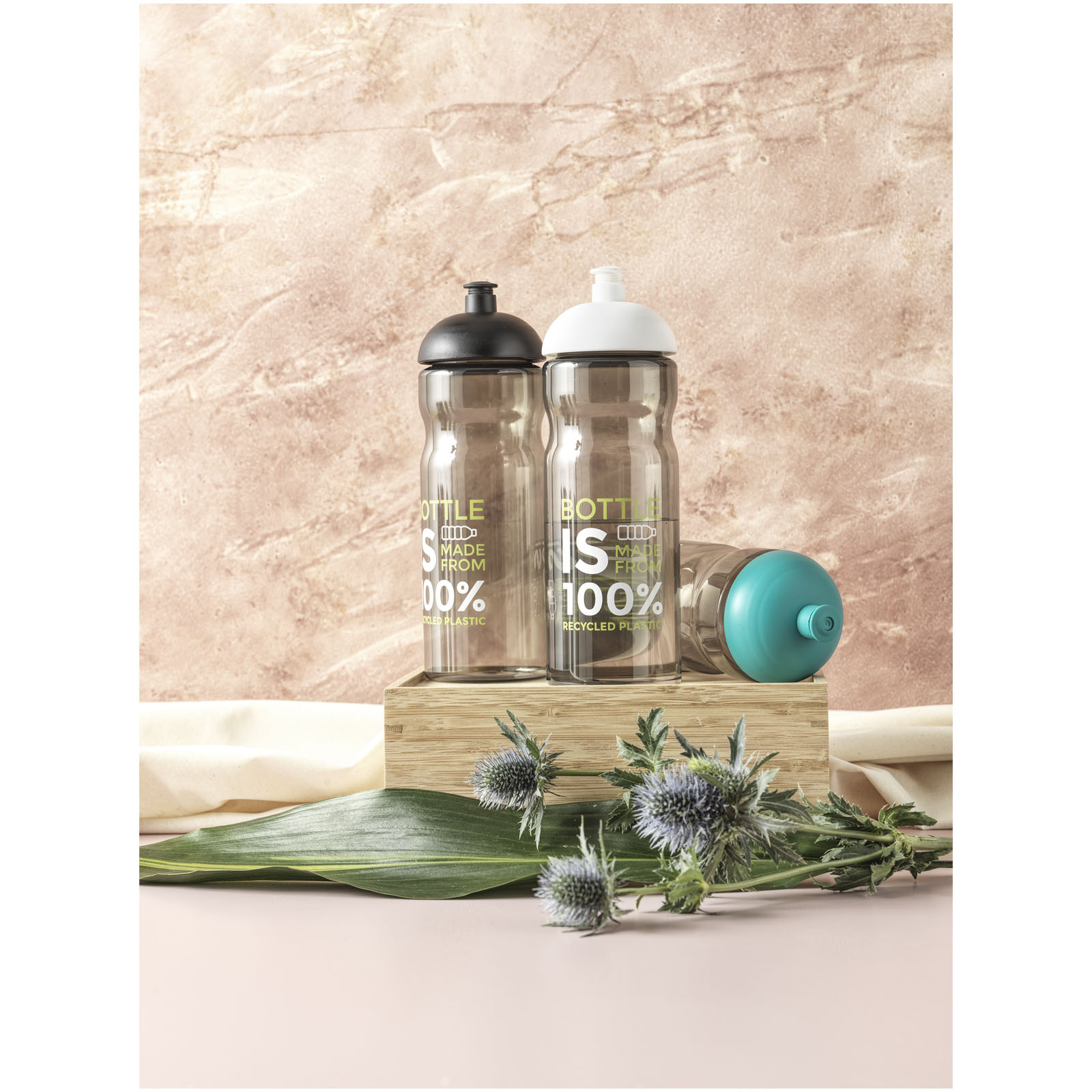 Bouteille de sport H2O Active® Eco Base 650ml avec couvercle dôme