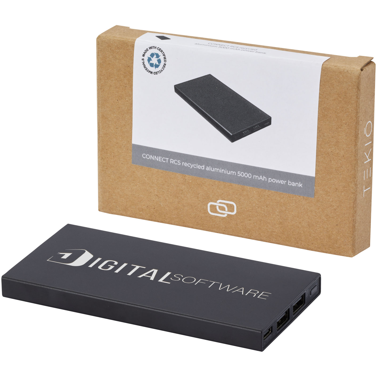 Tekiō® Batterie de secours Connect de 5 000 mAh en aluminium recyclé