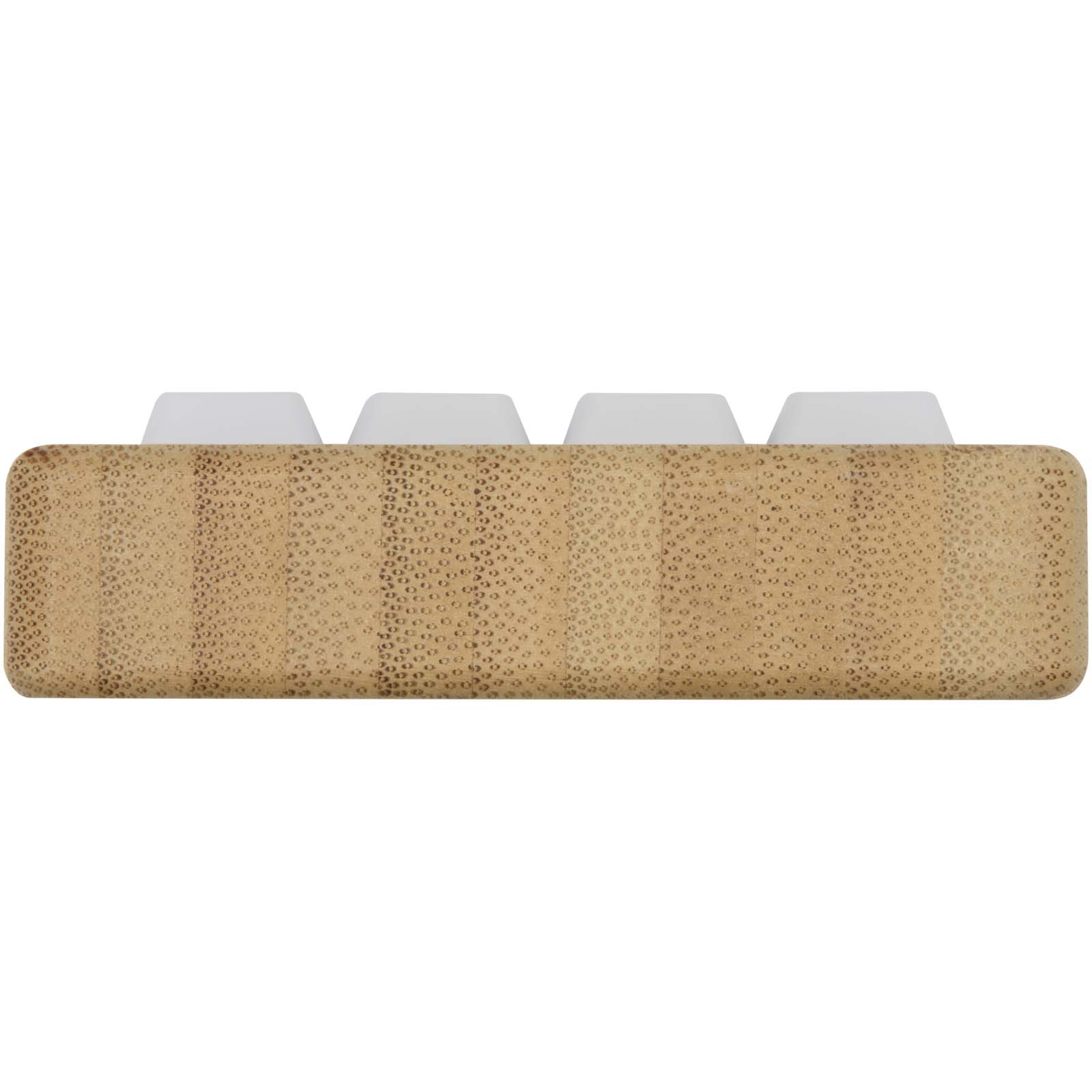 Support de téléphone Algol avec jouet fidget en plastique recyclé et détails en bambou