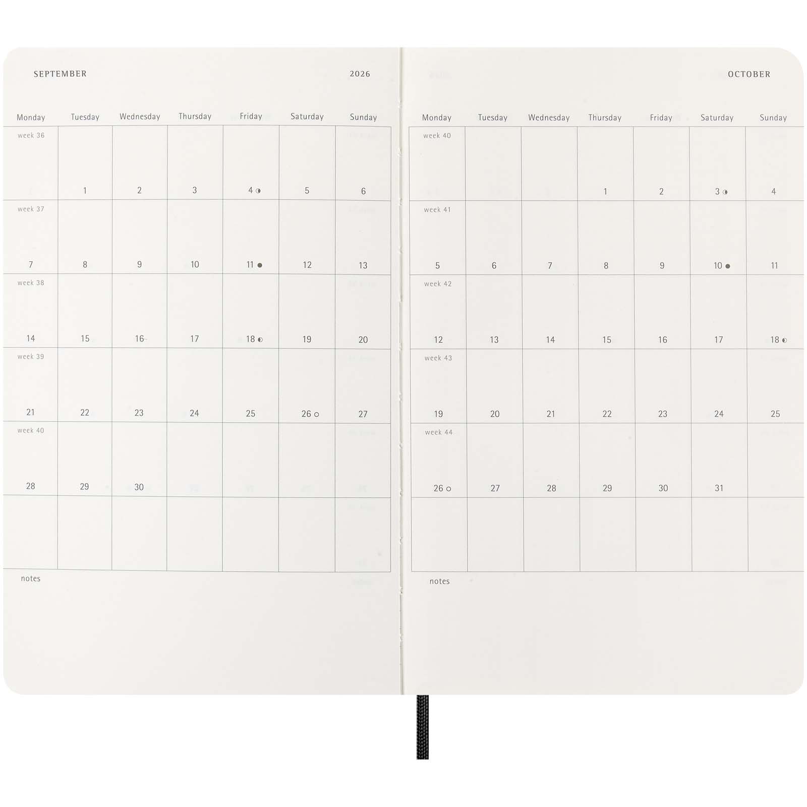 Agenda L 12 mois Moleskine à couverture souple