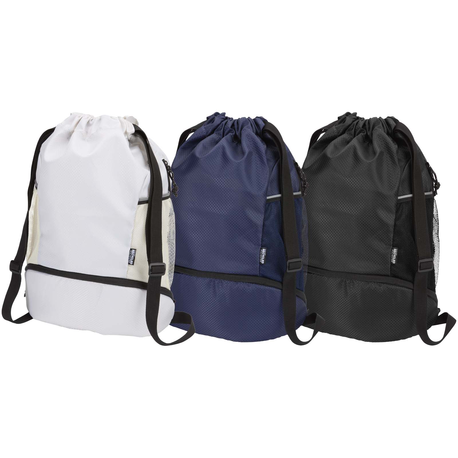 Sac de sport Varyon à cordon en matériaux recyclés certifiés GRS avec compartiment inférieur de 18 L