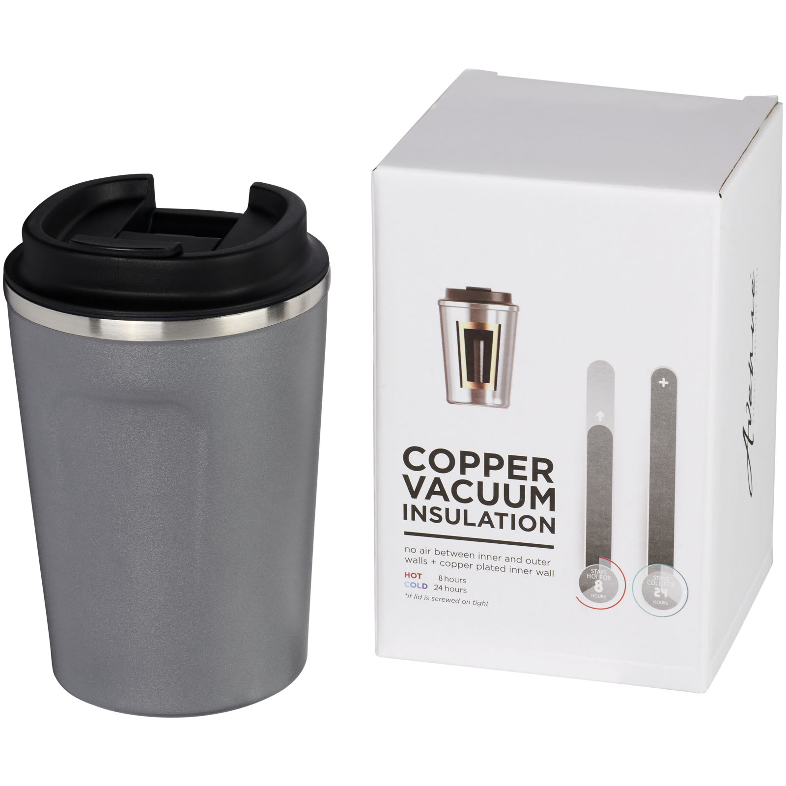 Gobelet avec isolation par le vide et couche de cuivre 360ml étanche Thor