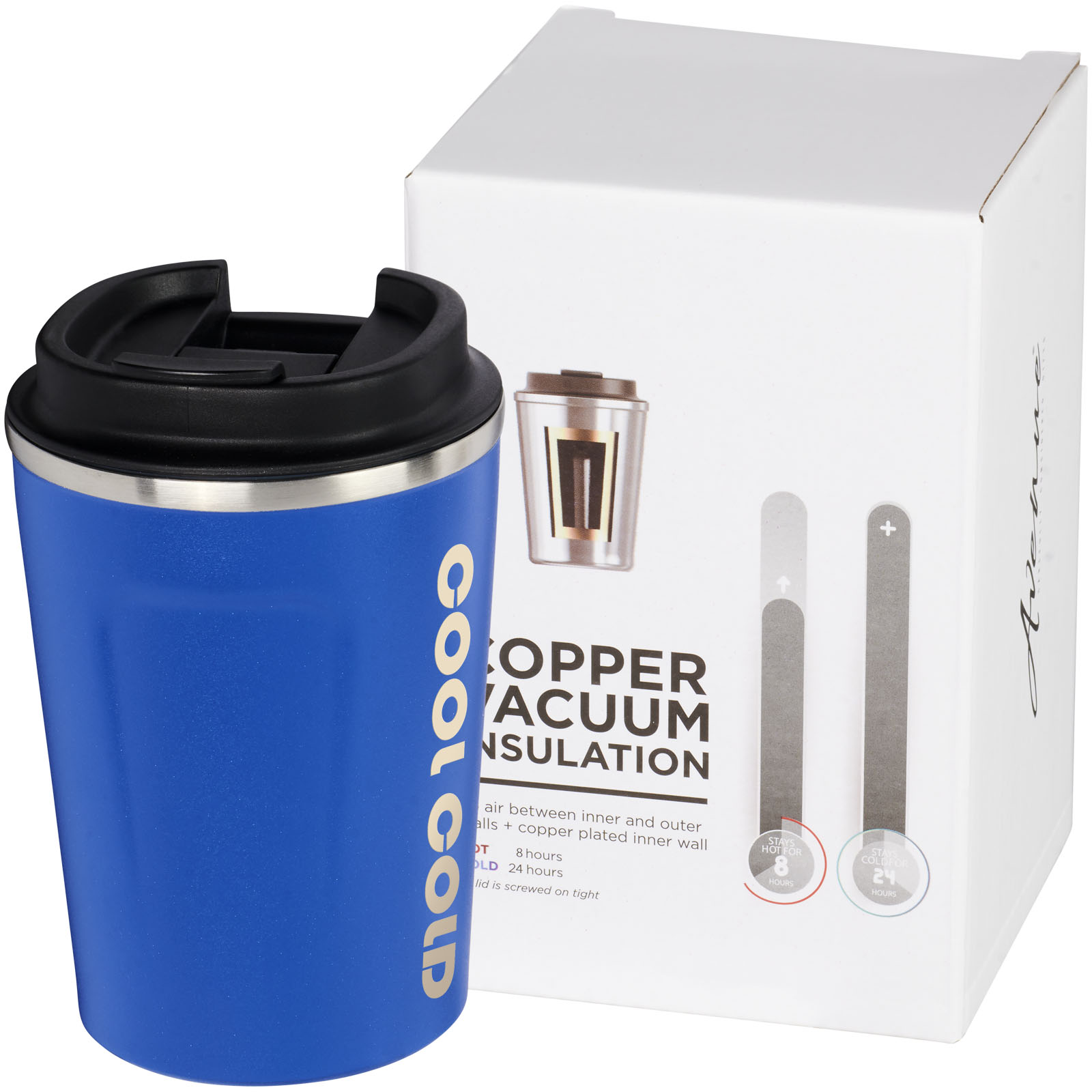 Gobelet avec isolation par le vide et couche de cuivre 360ml étanche Thor