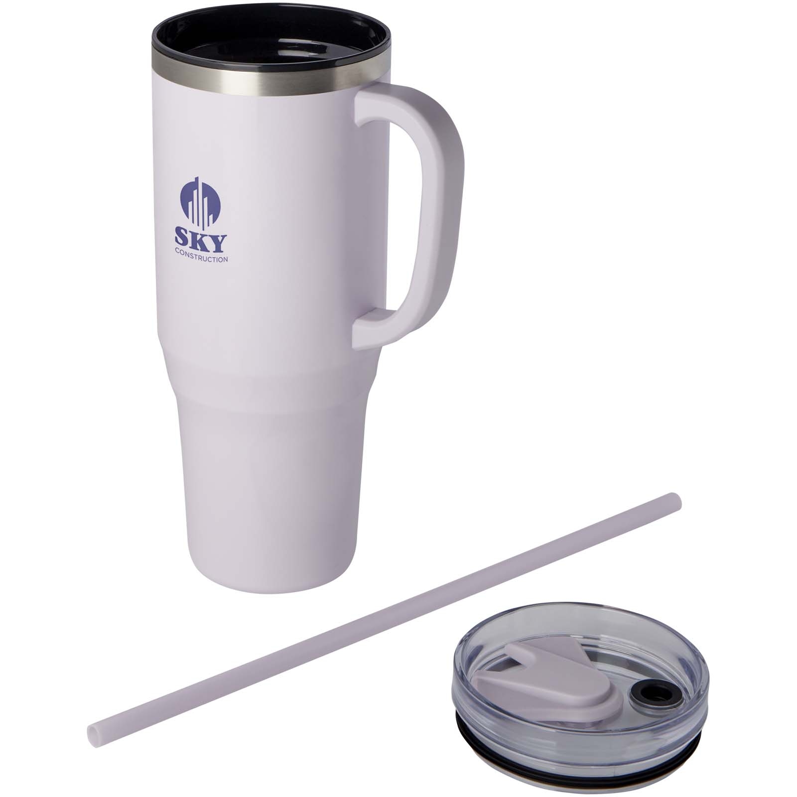 Mug isotherme Melbourne 1200 ml certifié RCS avec paille