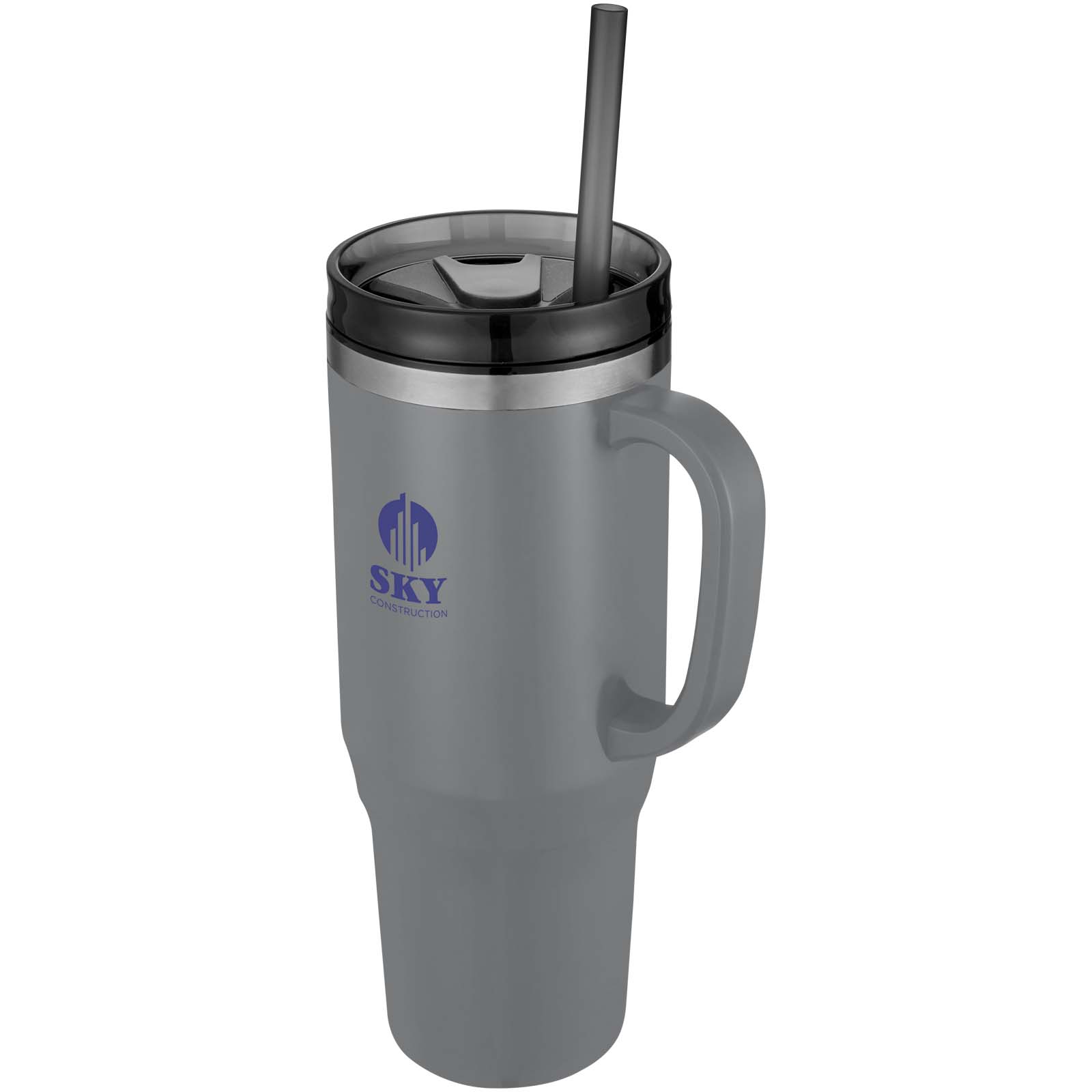 Mug isotherme Melbourne 1200 ml certifié RCS avec paille