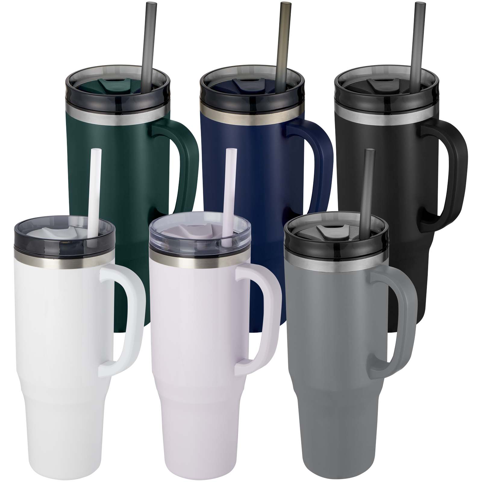 Mug isotherme Melbourne 1200 ml certifié RCS avec paille