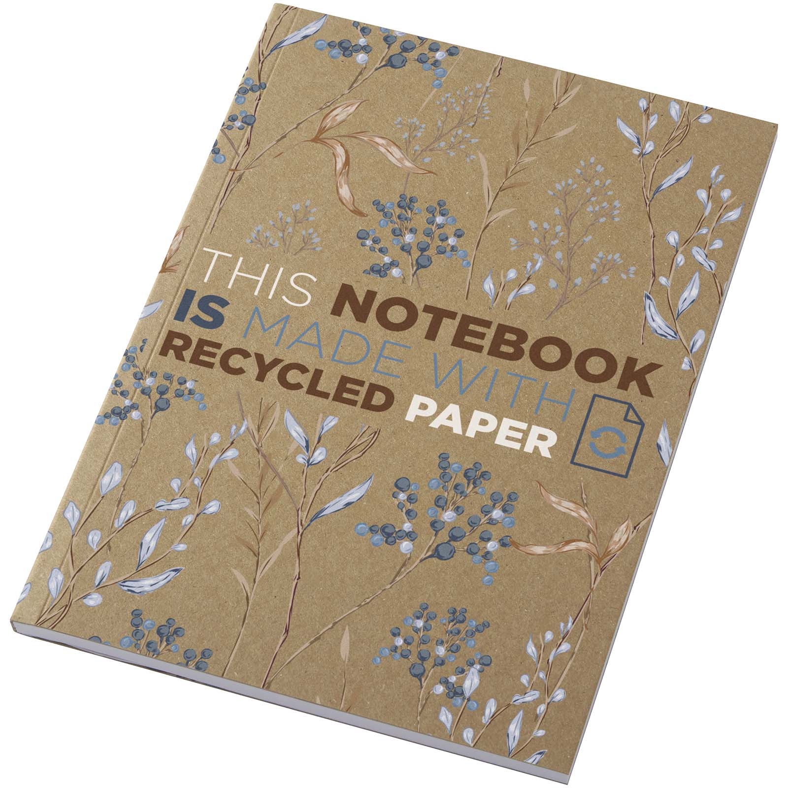 Carnet A5 à couverture souple recyclée Novella Austen Kraft avec 50 feuilles