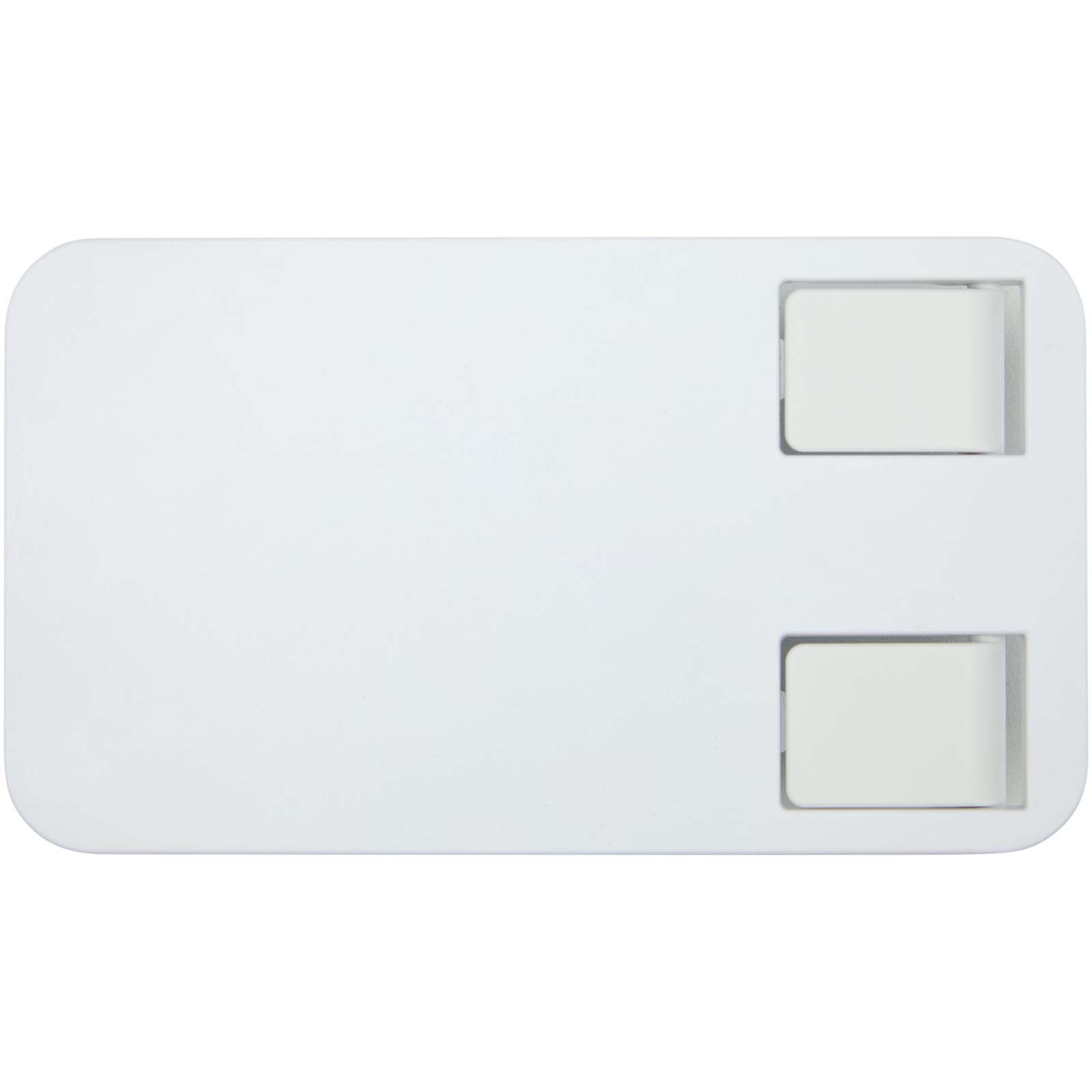 Support de téléphone Alhena pliable en plastique recyclé avec support de bureau en métal