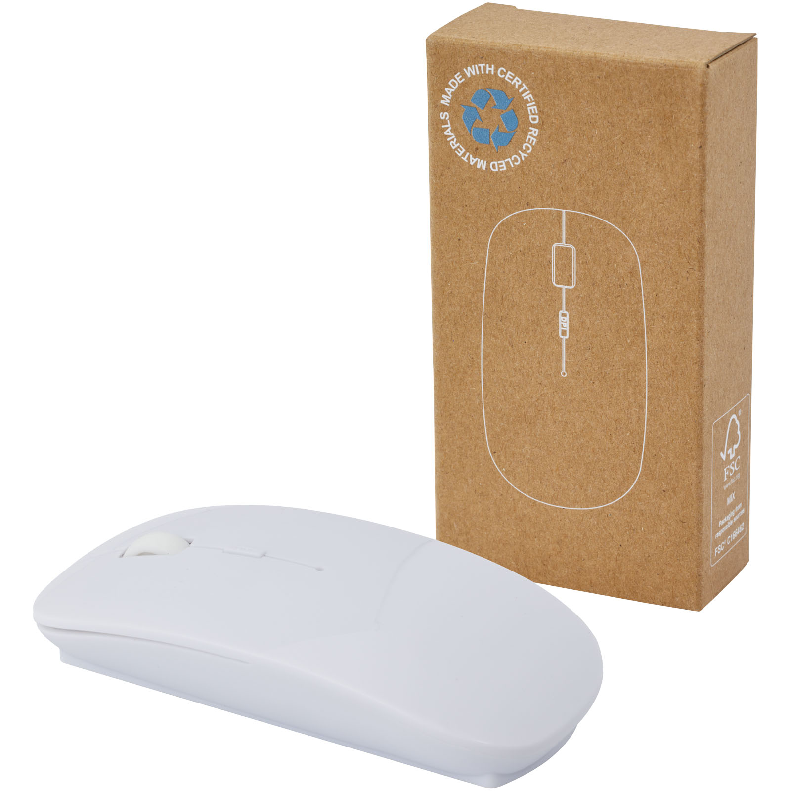 Souris sans fil Menlo en plastique recyclé certifié RCS