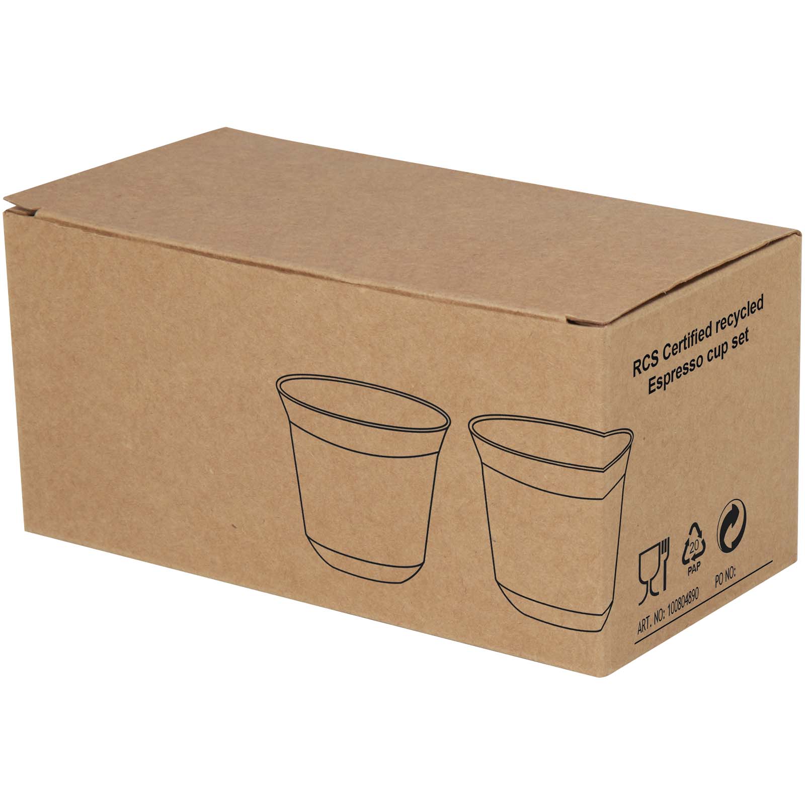 Ensemble de tasses à espresso en acier inoxydable Duo de 80 ml certifié RCS