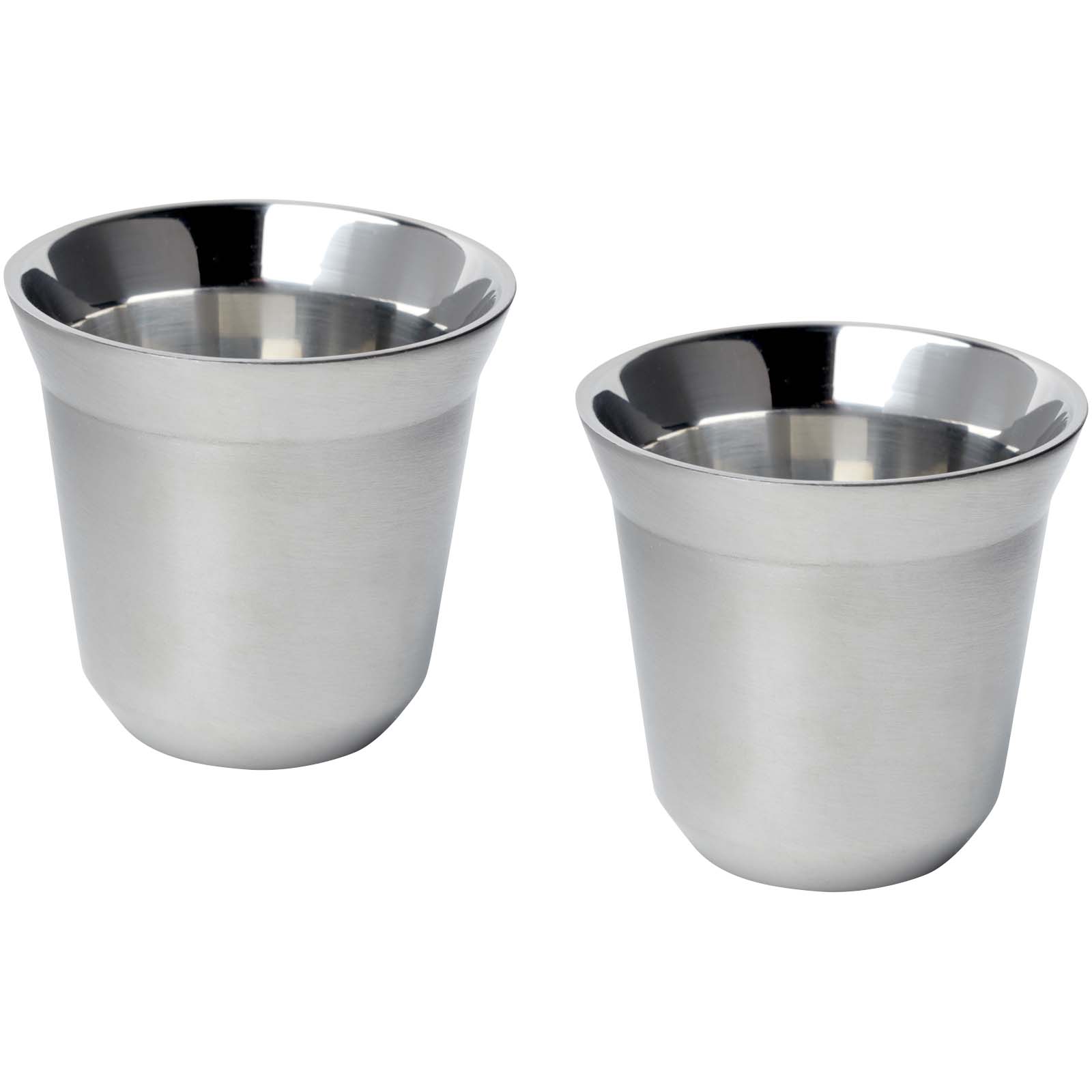 Ensemble de tasses à espresso en acier inoxydable Duo de 80 ml certifié RCS