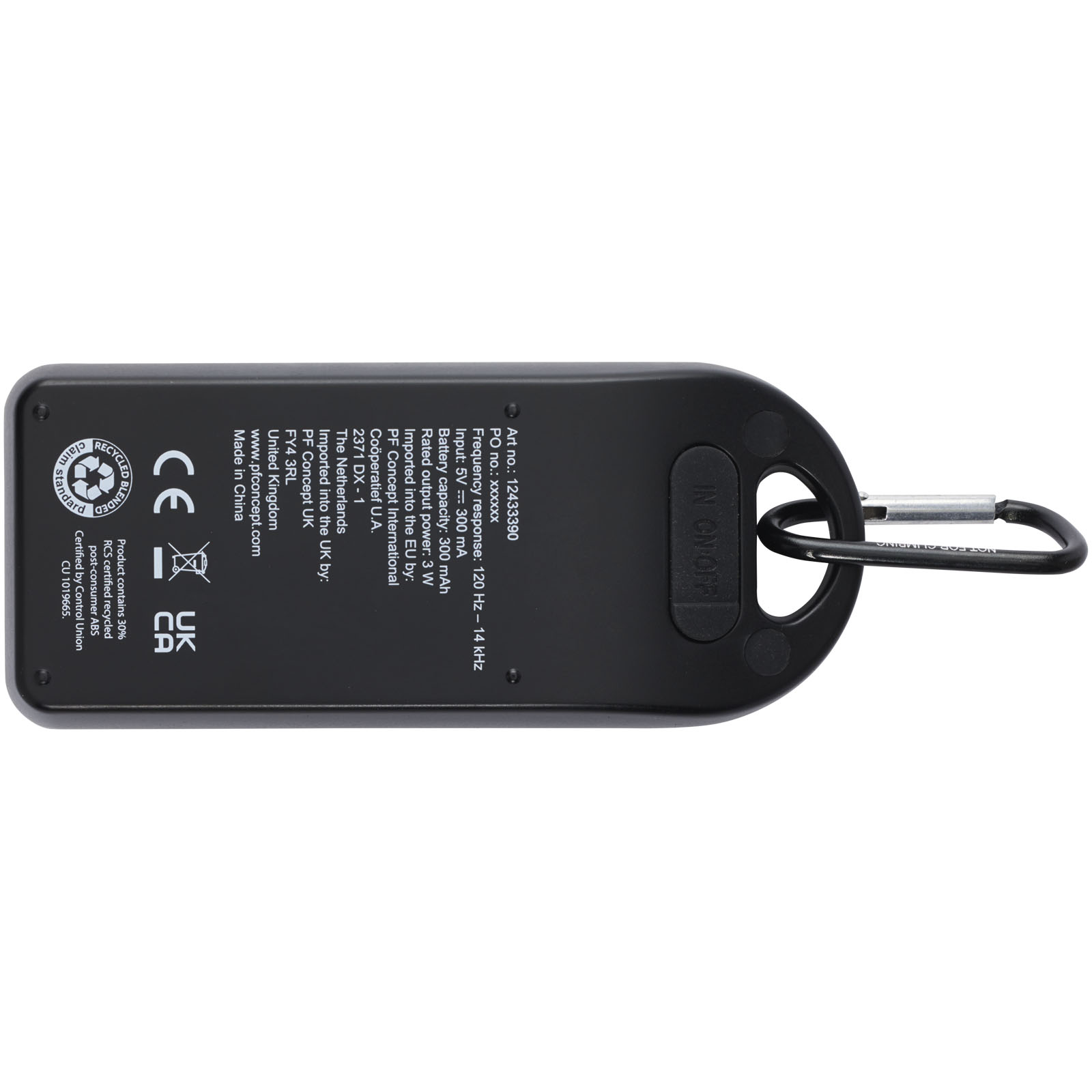 Haut-parleur Bluetooth® Omni 3 W IPX4 RCS en plastique recyclé
