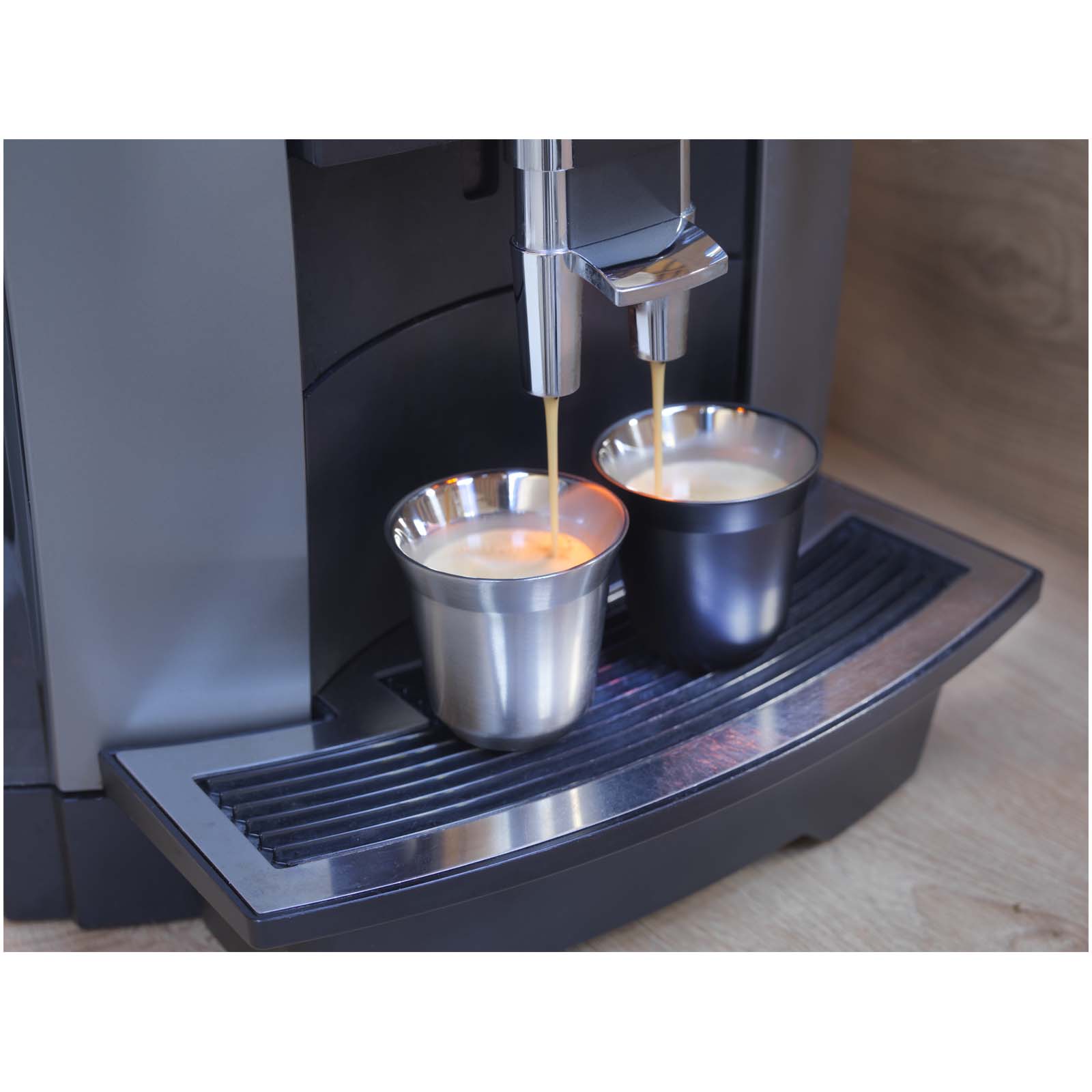 Ensemble de tasses à espresso en acier inoxydable Duo de 80 ml certifié RCS