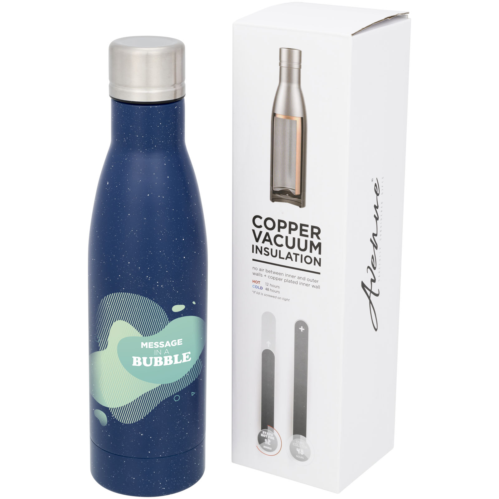 Bouteille isotherme Vasa tachetée sous vide avec couche de cuivre de 500 ml