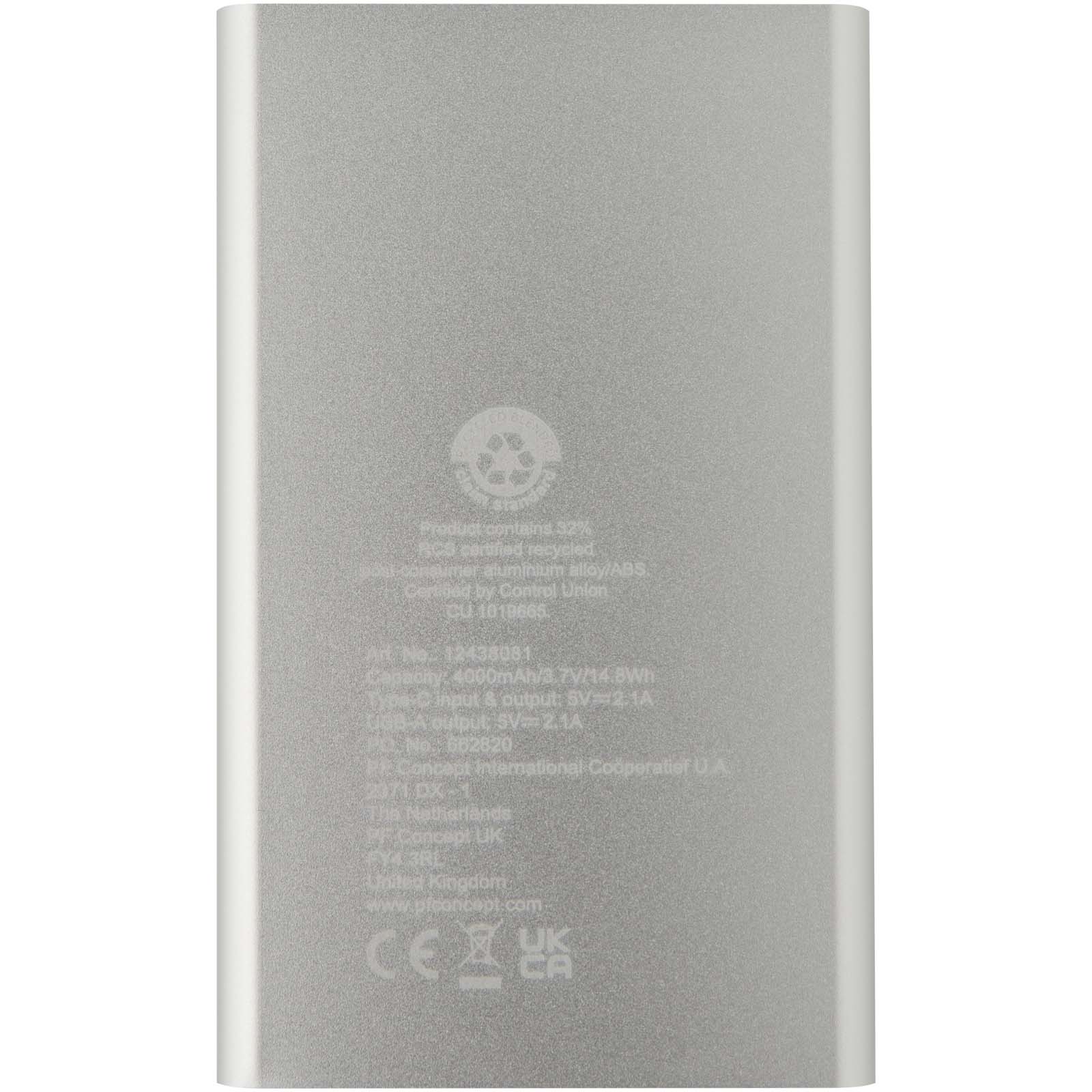 Batterie de secours en aluminium Pep de type-C de 4 000 mAh