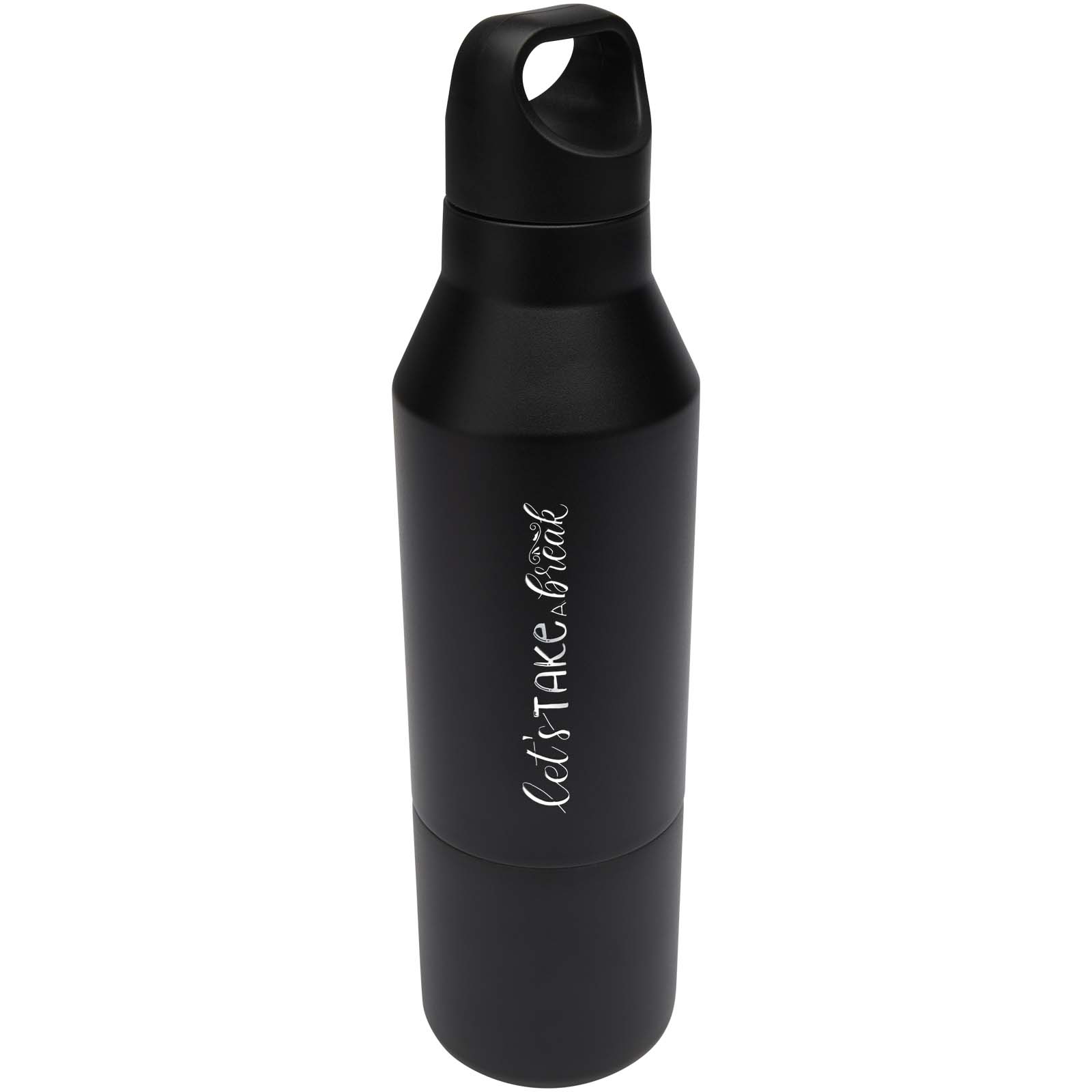 Bouteille isotherme Odessy de 600 ml en acier inoxydable recyclé RCS avec gobelet de 300 ml