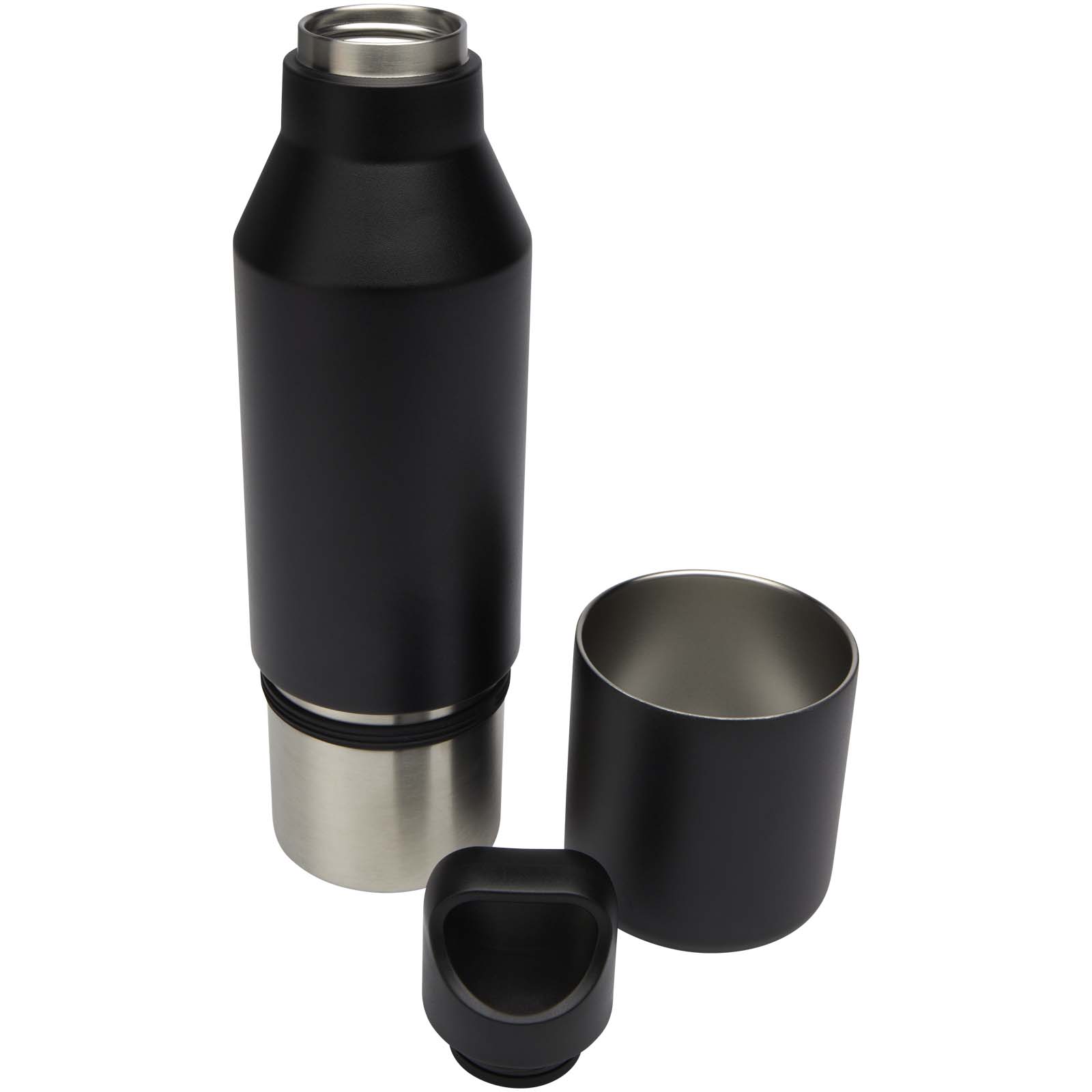 Bouteille isotherme Odessy de 600 ml en acier inoxydable recyclé RCS avec gobelet de 300 ml