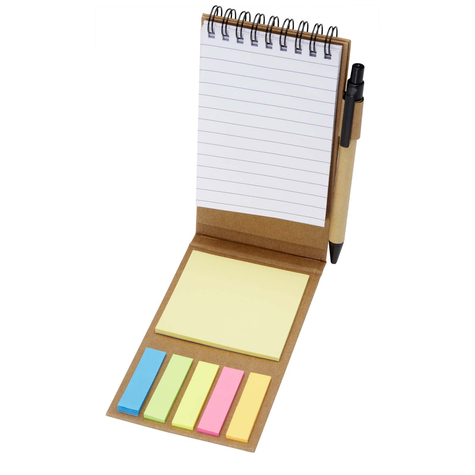 Bloc-notes autocollant avec stylo bille Flipper (encre noire)