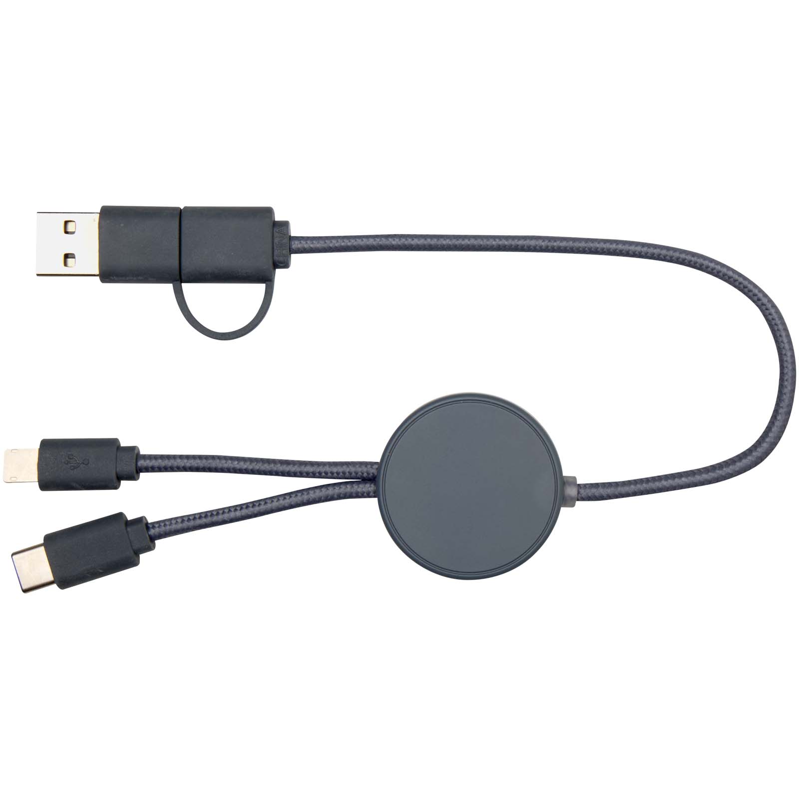 Câble 5 en 1 Citala en plastique recyclé de 30 cm pour la synchronisation des données et la charge rapide de 27 W