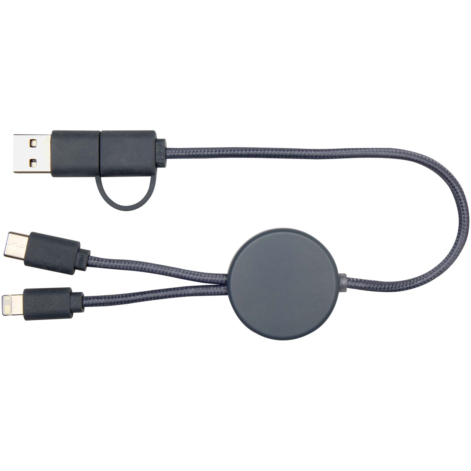 Câble 5 en 1 Citala en plastique recyclé de 30 cm pour la synchronisation des données et la charge rapide de 27 W