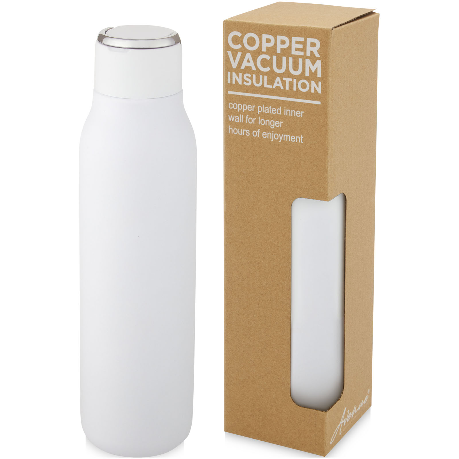 Bouteille isotherme Marka 600 ml avec couche de cuivre et avec boucle métallique