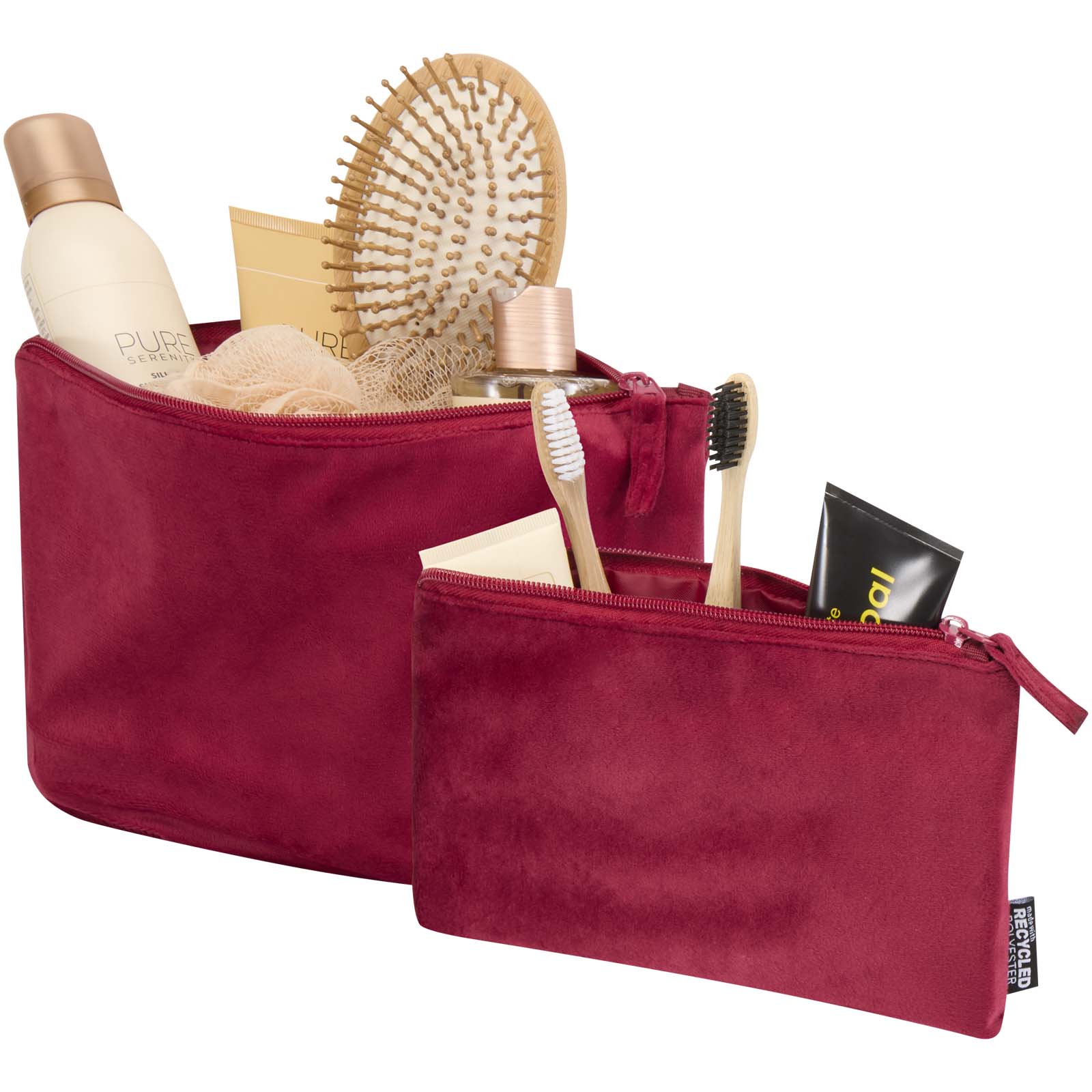 Set de trousses de toilette en velvet gomme recyclées GRS Swift
