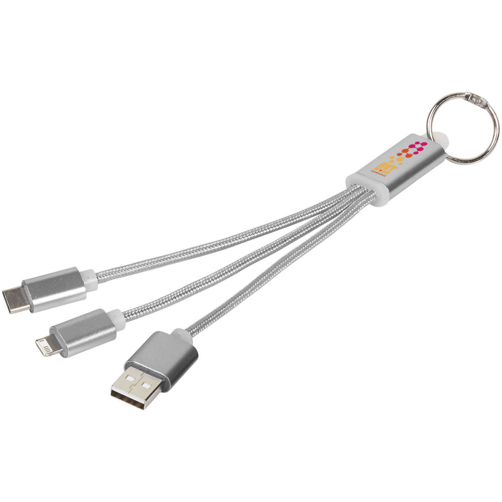 Câble de chargement 3-en-1 avec porte-clés Metal