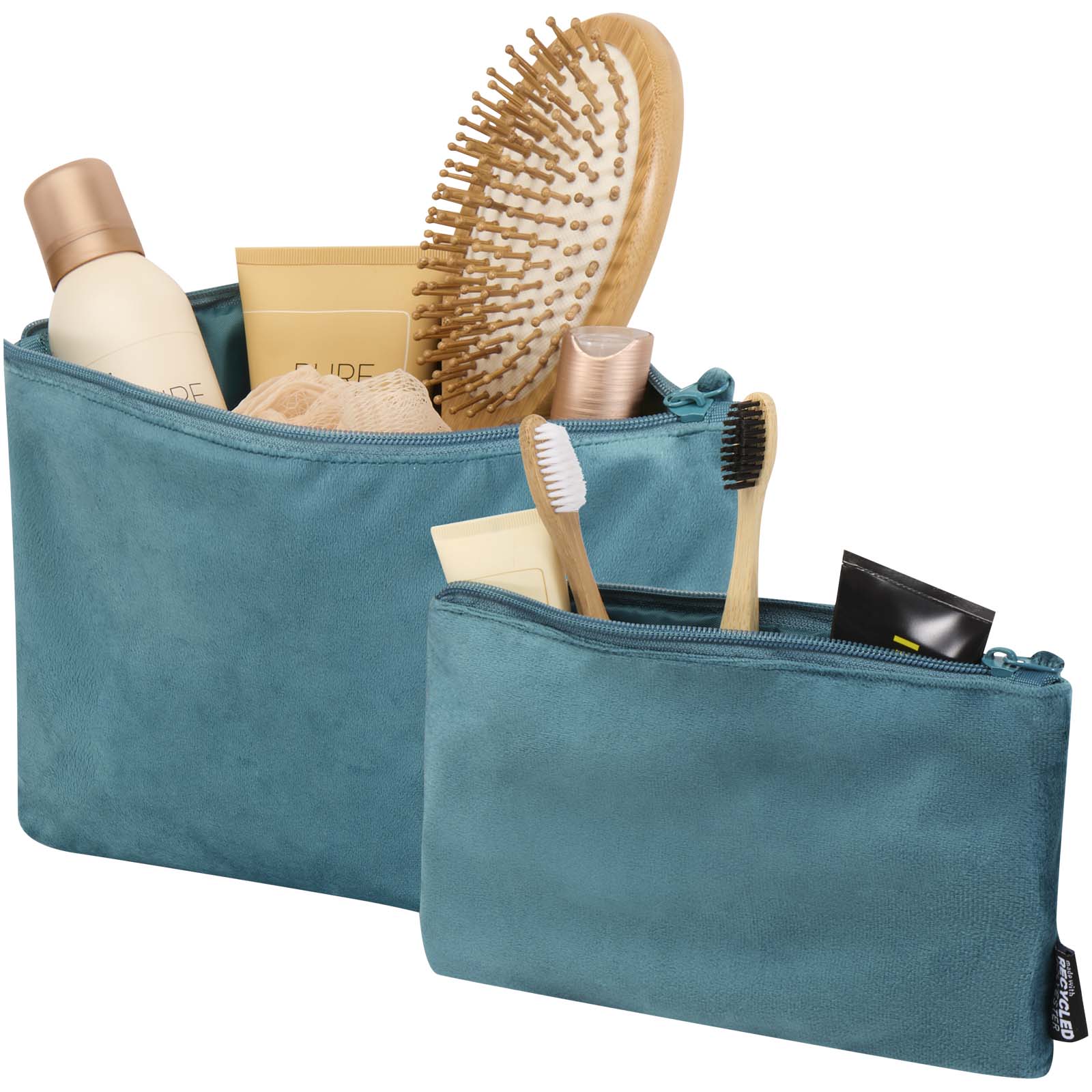 Set de trousses de toilette en velvet gomme recyclées GRS Swift