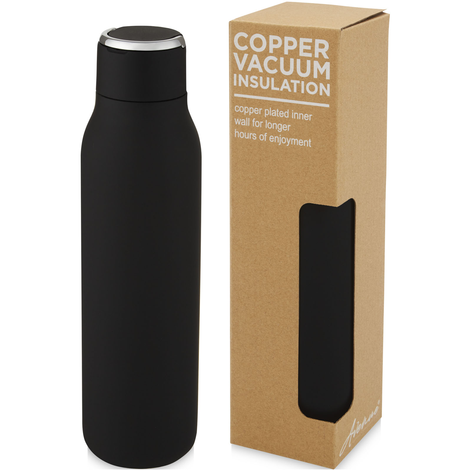 Bouteille isotherme Marka 600 ml avec couche de cuivre et avec boucle métallique