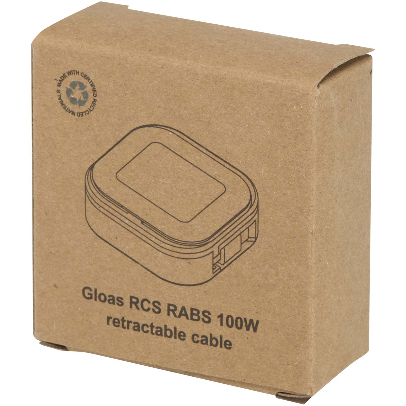 Câble rétractable 5 en 1 Gloas en matériaux recyclés pour synchronisation de données et charge rapide de 100 W avec kit d’out