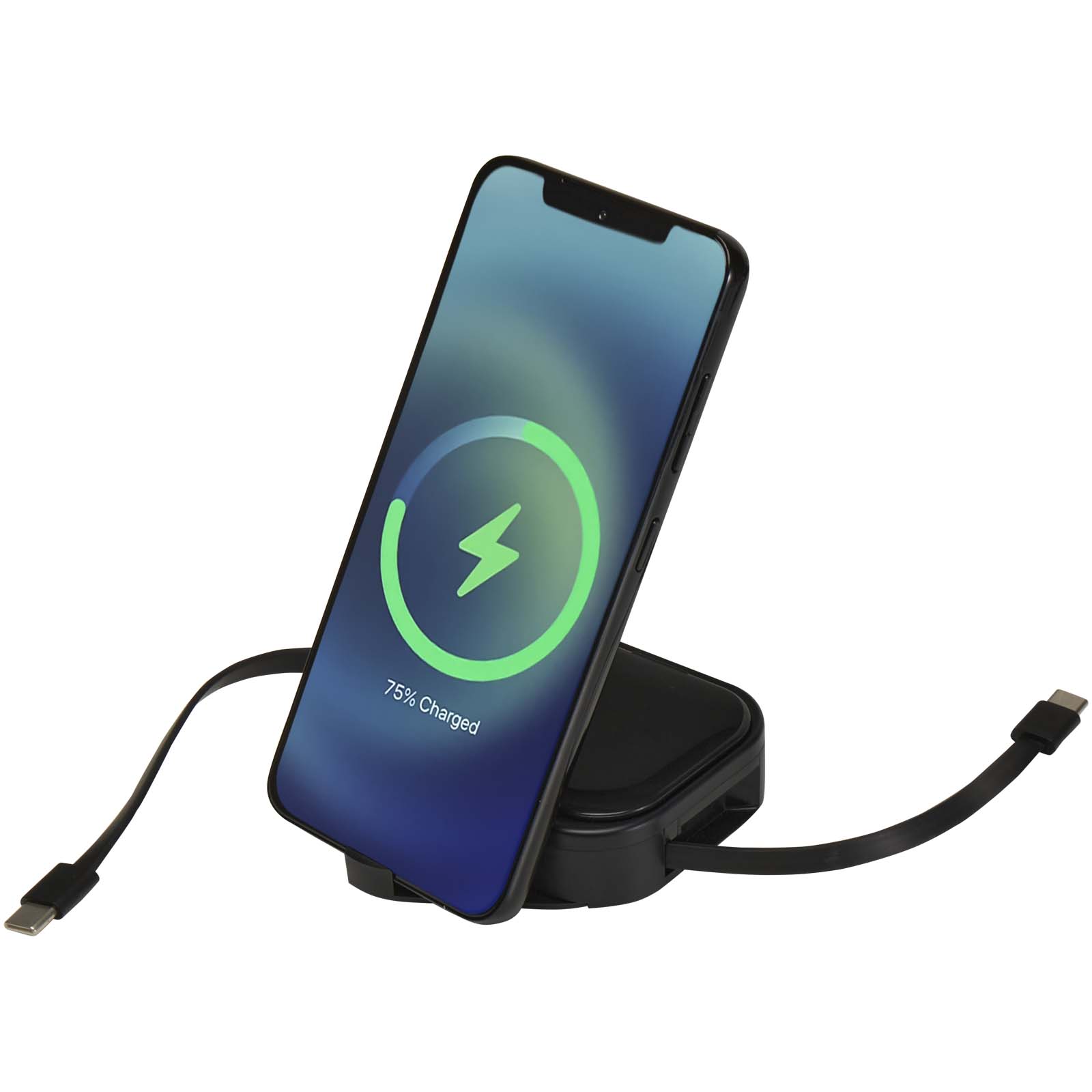 Câble rétractable 5 en 1 Gloas en matériaux recyclés pour synchronisation de données et charge rapide de 100 W avec kit d’out