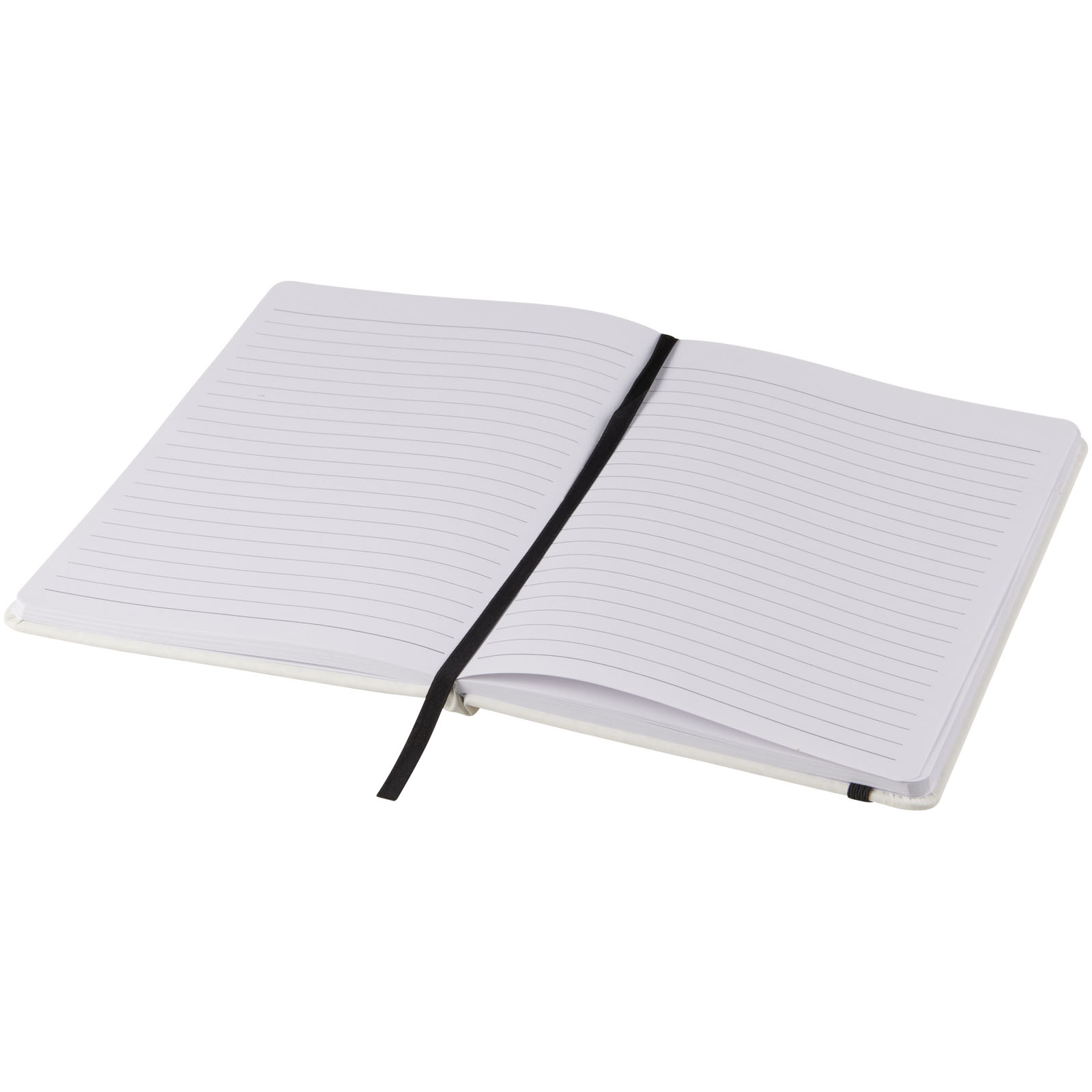 Carnet de notes blanc A5 Spectrum avec élastique de couleur