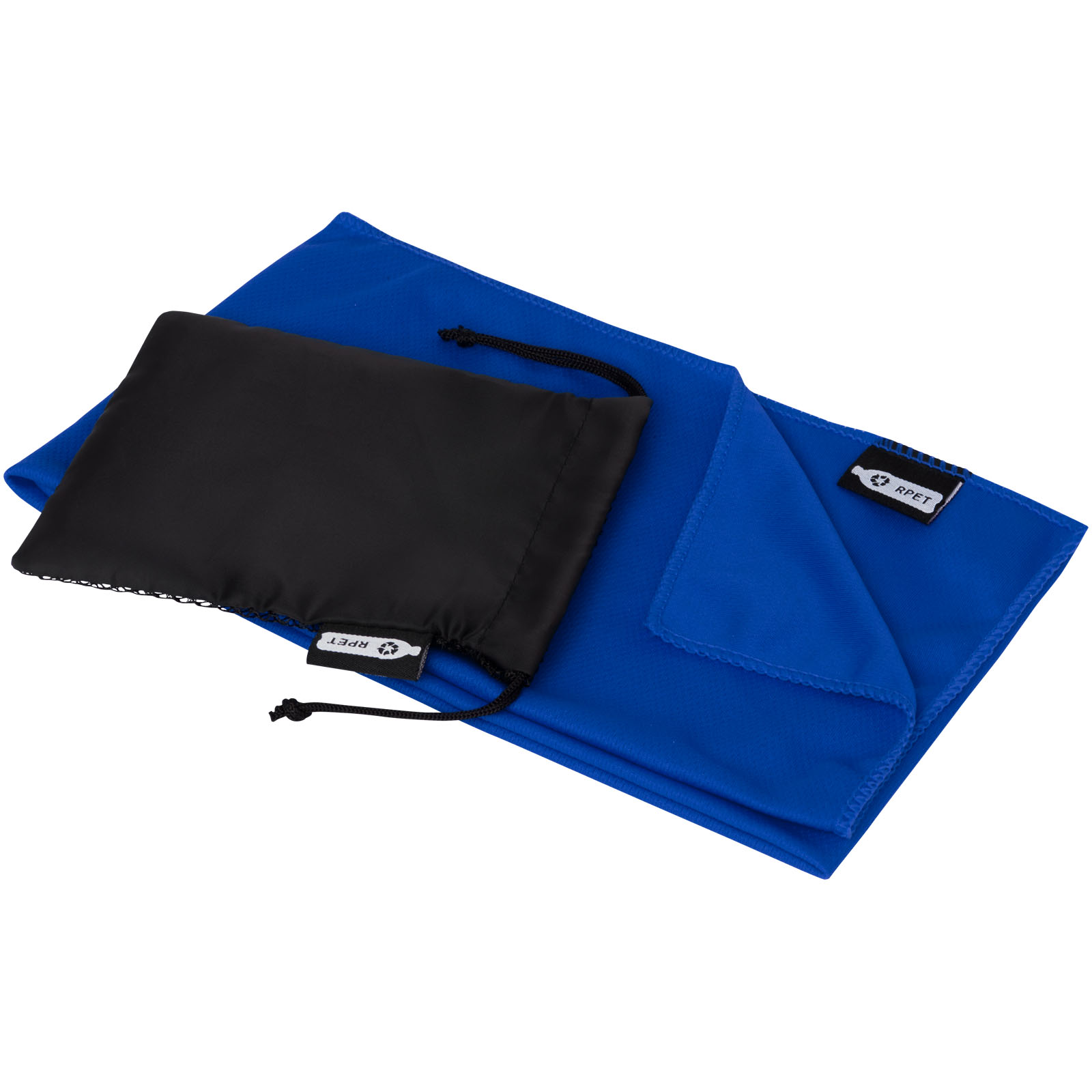 Serviette de sport rafraîchissante en PET recyclé Raquel avec pochette 80 x 30 cm