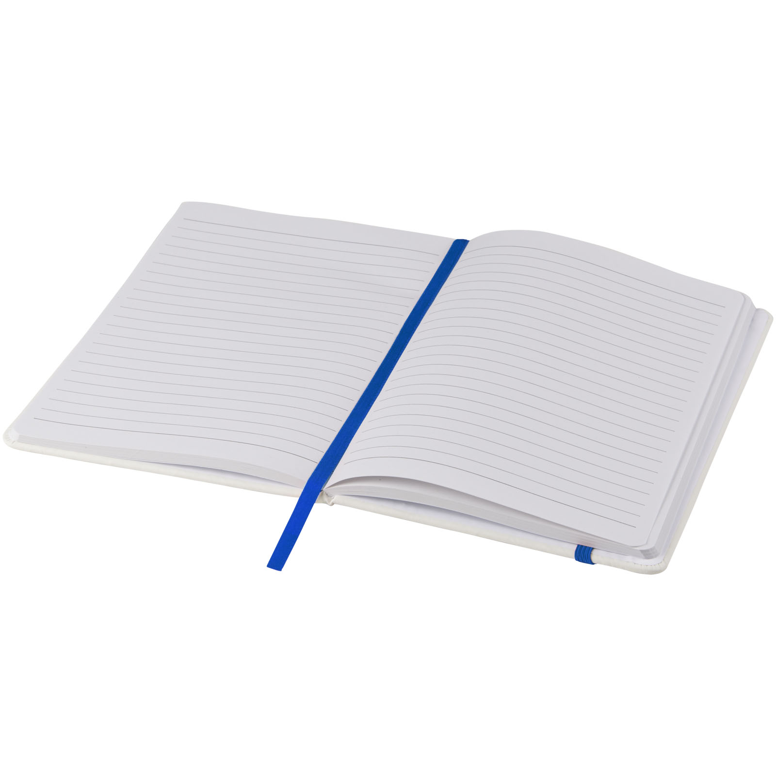 Carnet de notes blanc A5 Spectrum avec élastique de couleur