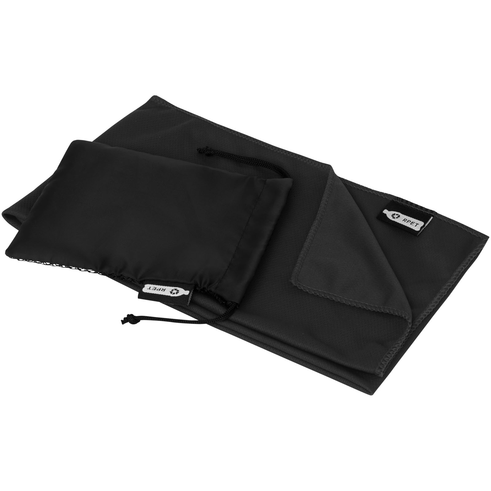 Serviette de sport rafraîchissante en PET recyclé Raquel avec pochette 80 x 30 cm