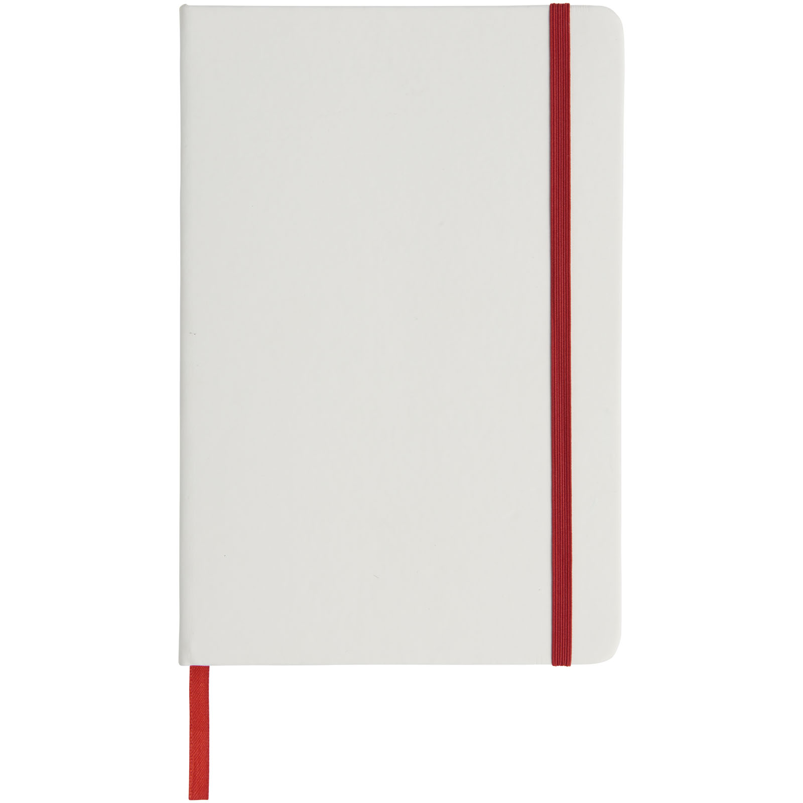 Carnet de notes blanc A5 Spectrum avec élastique de couleur