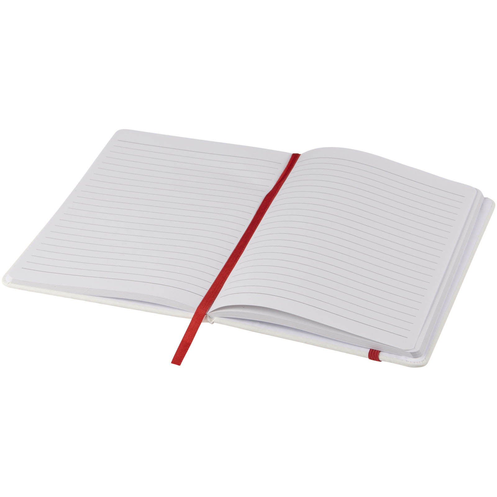Carnet de notes blanc A5 Spectrum avec élastique de couleur