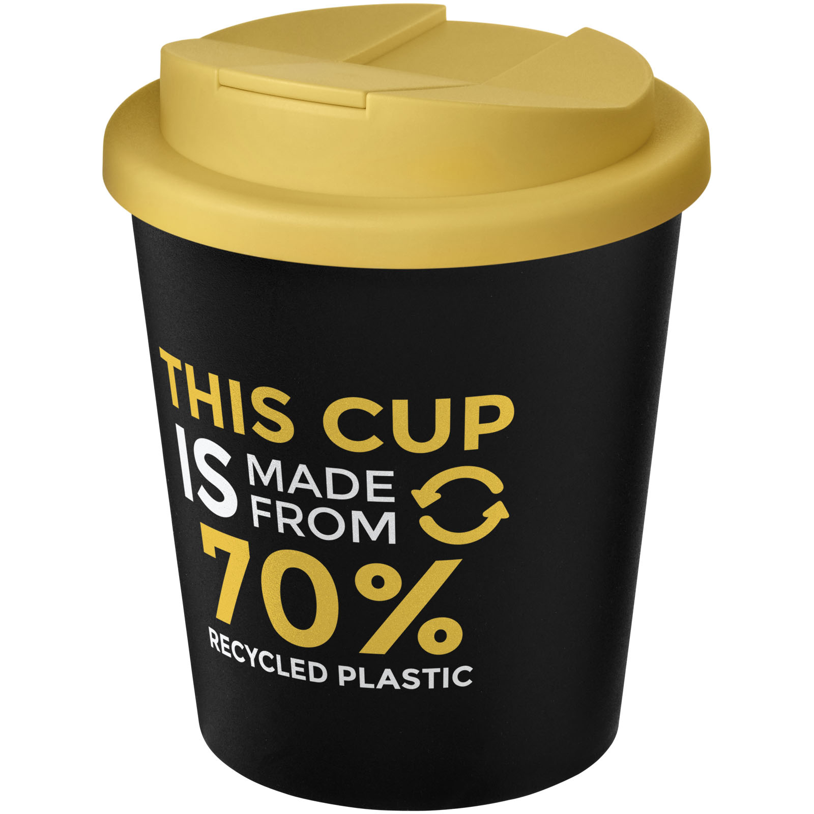 Gobelet recyclé Americano® Espresso Eco de 250 ml avec couvercle anti-déversement