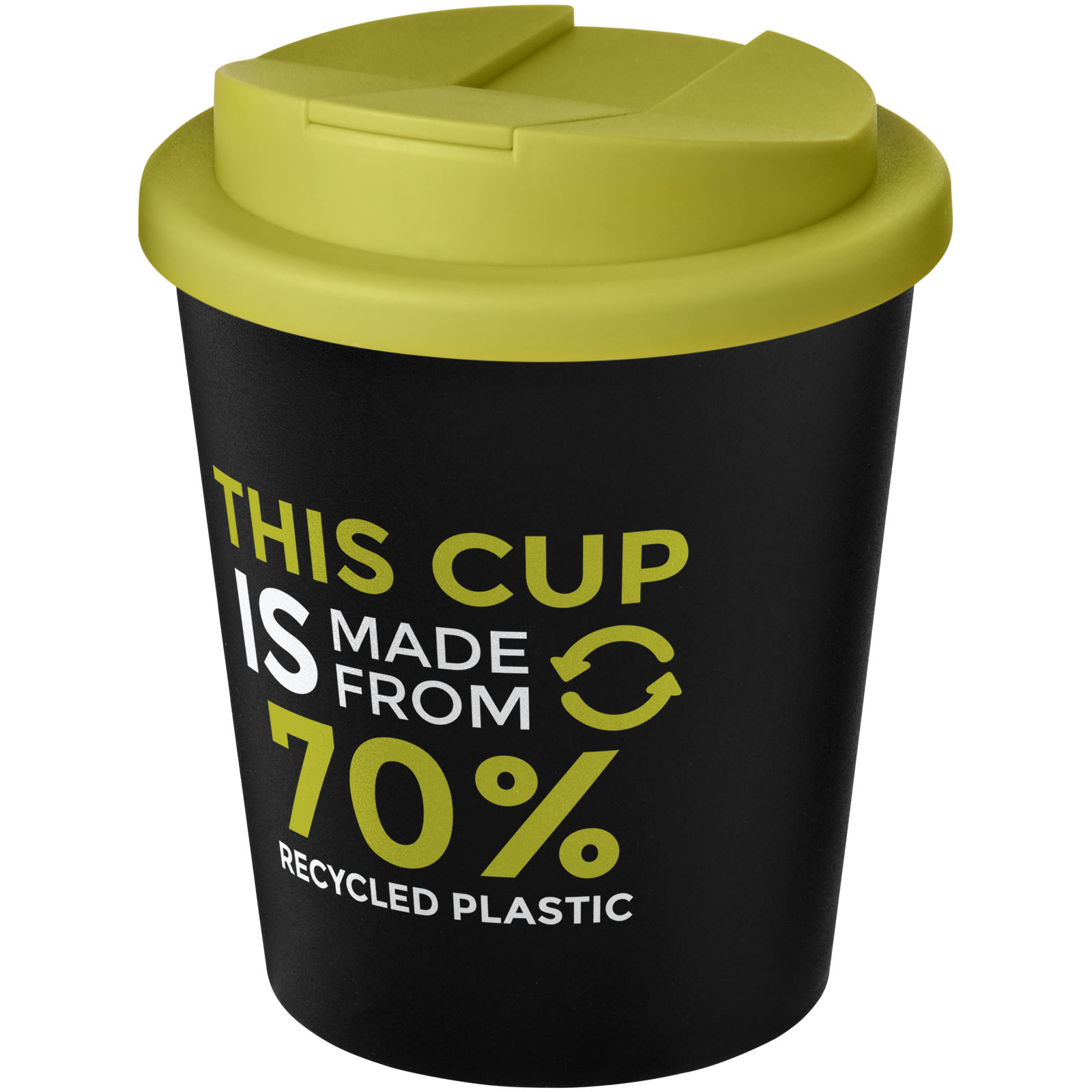 Gobelet recyclé Americano® Espresso Eco de 250 ml avec couvercle anti-déversement
