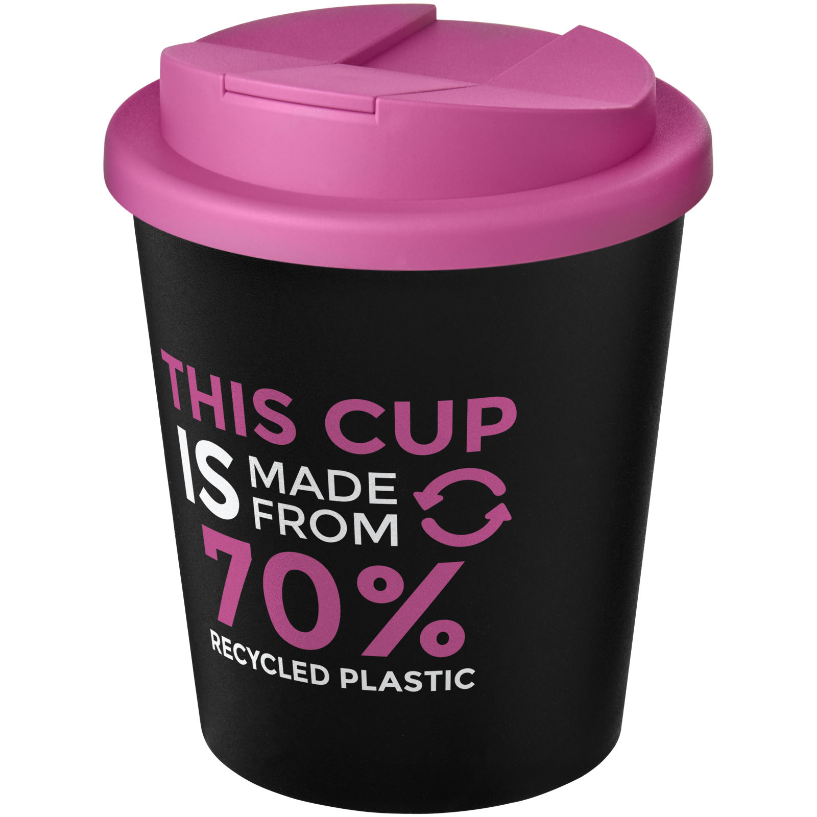Gobelet recyclé Americano® Espresso Eco de 250 ml avec couvercle anti-déversement