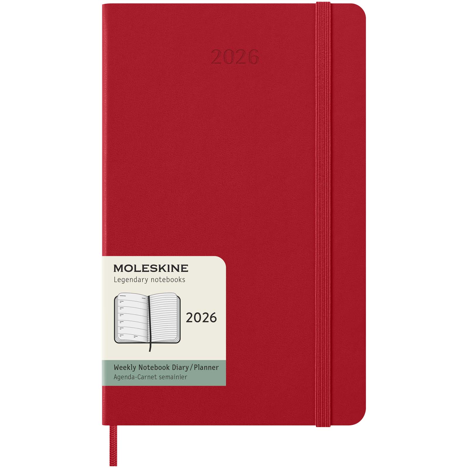 Agenda L hebdomadaire 12 mois Moleskine à couverture rigide