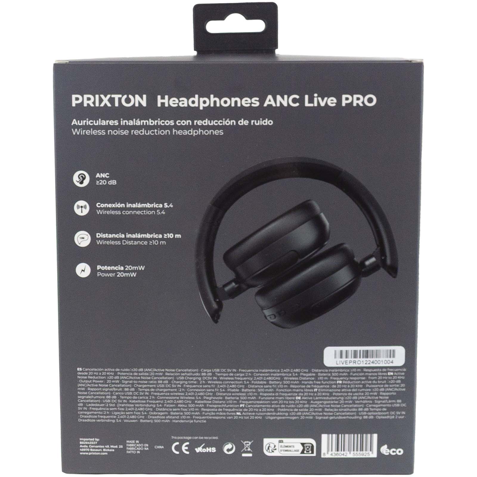 Casque Prixton Live Pro Bluetooth® 5.0 avec micro intégré