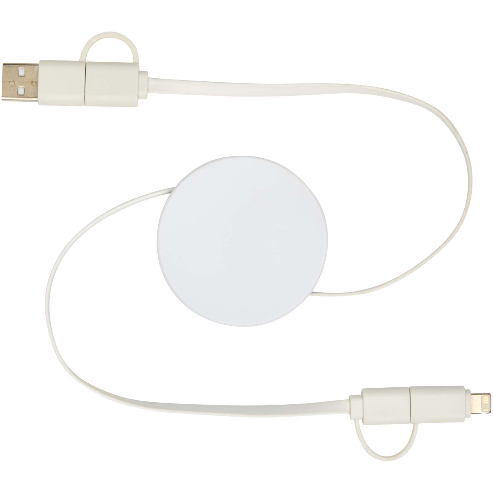 Câble rétractable 5 en 1 Citala en plastique recyclé de 90 cm pour la synchronisation des données et la charge rapide de 40 W