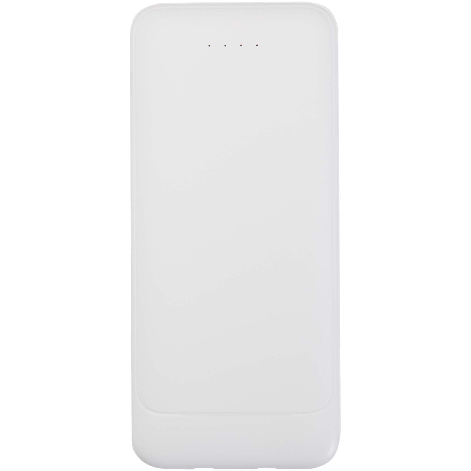 Batterie de secours Adhil de 10 000 mAh et 10 W en plastique recyclé avec 2 câbles intégrés