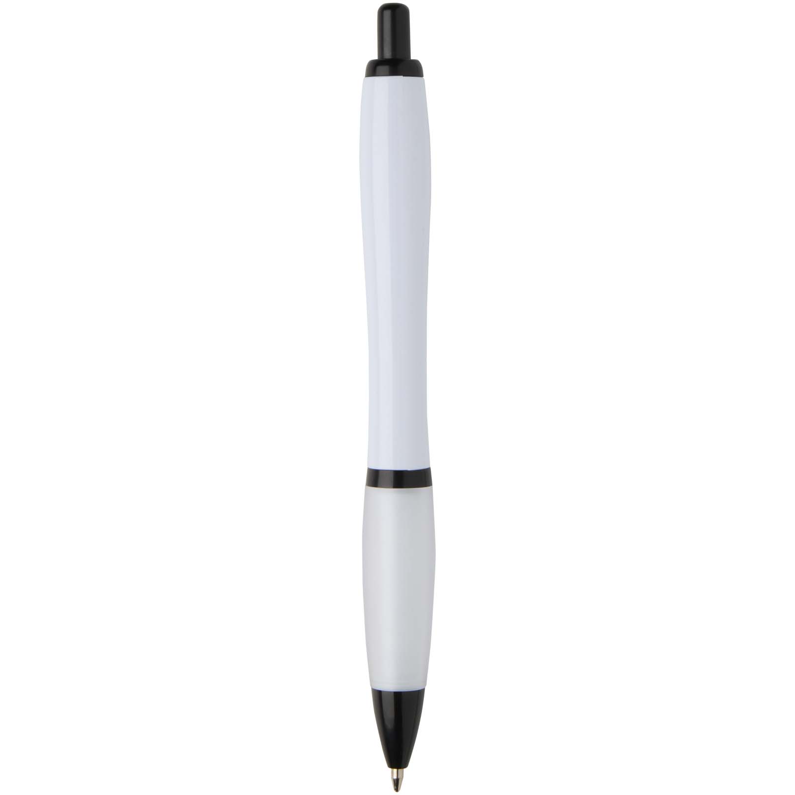 Stylo bille Nash en plastique recyclé avec garnitures noires (encre noire)