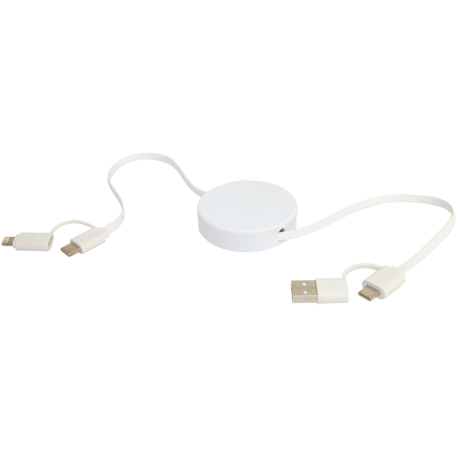 Câble rétractable 5 en 1 Citala en plastique recyclé de 90 cm pour la synchronisation des données et la charge rapide de 40 W