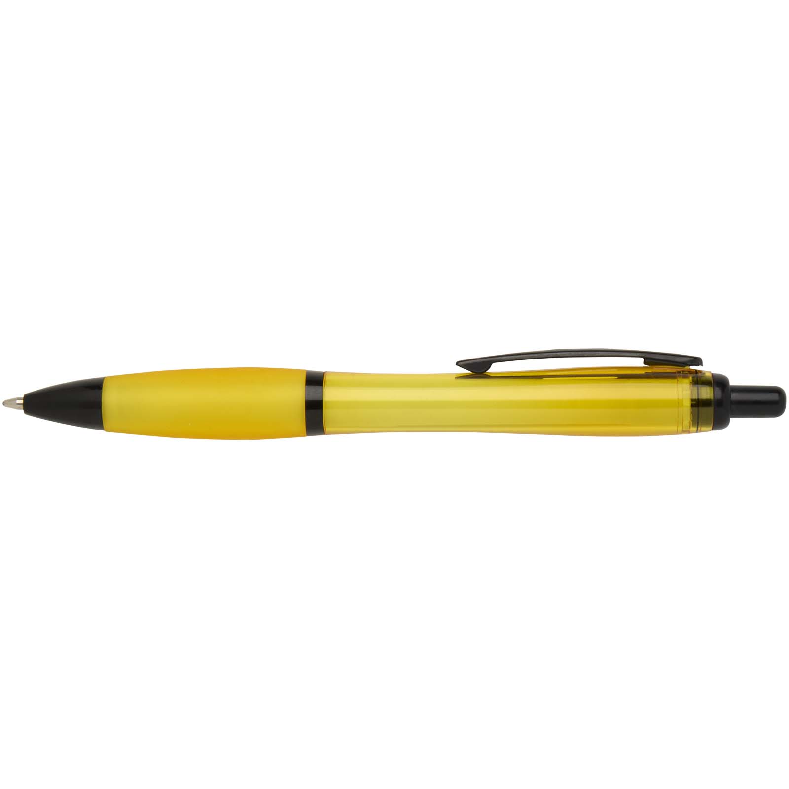Stylo bille Nash en plastique recyclé avec garnitures noires (encre noire)